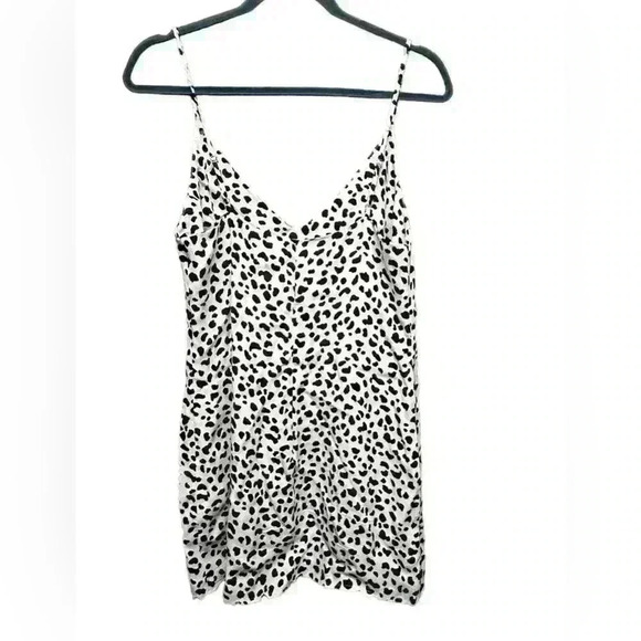Reformation Marlowe slip dress size small ecru and black spots - Picture 4 of 7